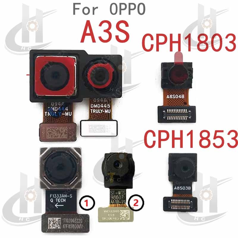ใหม่ด้านหน้าด้านหลังกล้องสําหรับ OPPO A3S CPH1803 CPH1853 หลัก Facing กล้องโมดูล Flex เปลี่ยนอะไหล่