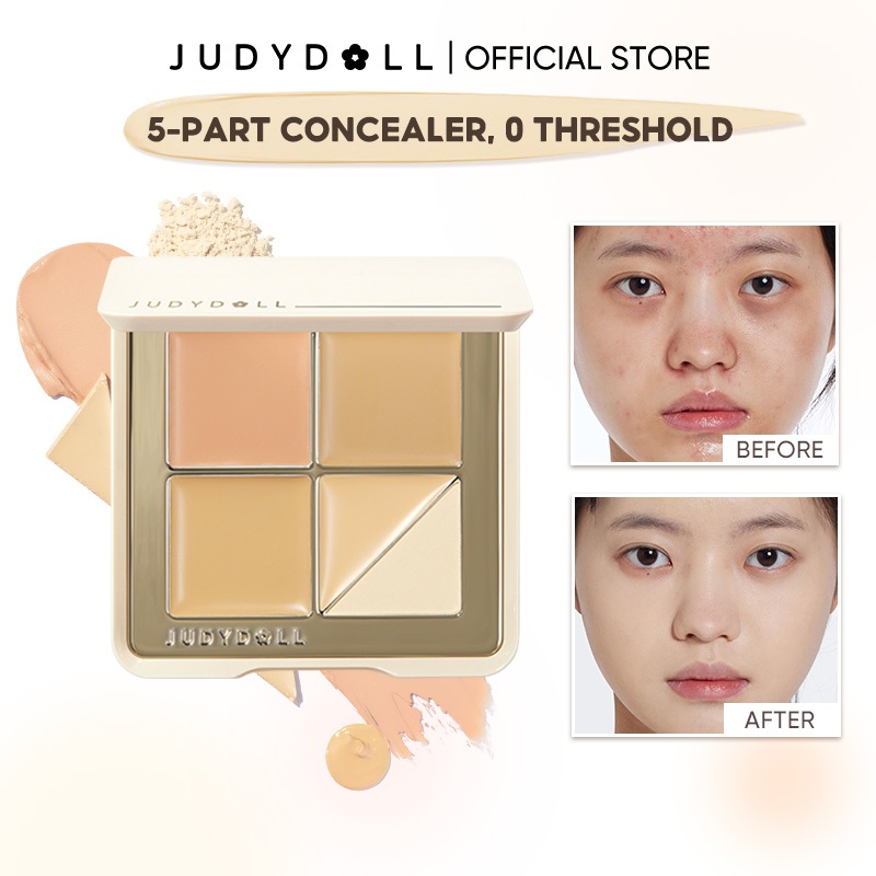 Judydoll คอนซีลเลอร์พาเลท ปกปิดรอยแผลเป็น รอยคล้ําใต้ตา รอยคล้ําใต้ตา Five-color Concealer Palette
