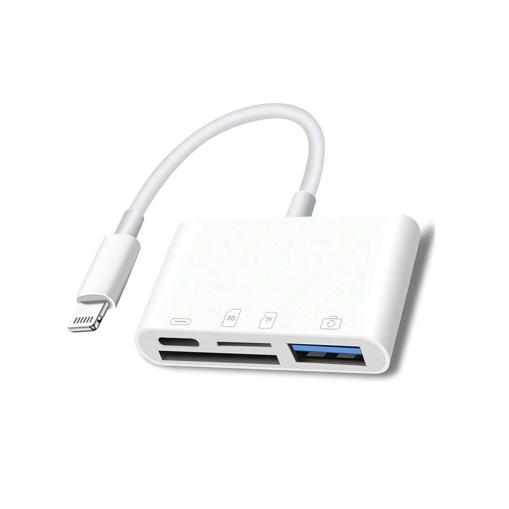 อะแดปเตอร์เครื่องอ่านการ์ดหน่วยความจํา Micro SD TF 4in1 สายเคเบิล OTG เข้ากันได้กับขั้วต่อ I-Phone F