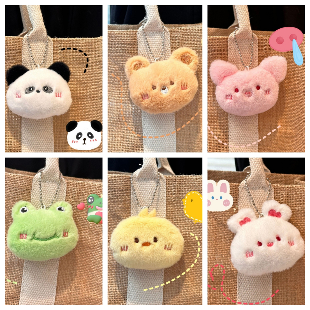 ของขวัญและของเล่น การ์ตูนยัดตุ๊กตาพวงกุญแจนุ่มน่ารักสัตว์ชุดกระต่ายกบตุ๊กตาพวงกุญแจกระเป๋าเป้สะพายหลังจี้เครื่องประดับสาวของขวัญ.