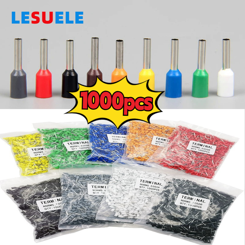 Lesu1000pcs ฉนวน Ferroles Crimp Terminal สายไฟ End สายไฟ E0508 14AWG ไฟฟ้า Wire Terminal ไฟฟ้า