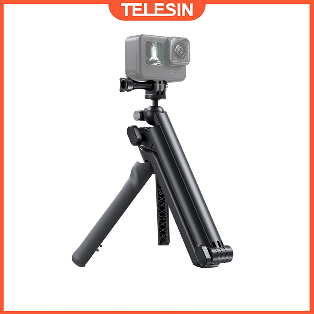 Telesin 3 ไม้เซลฟี่แบบพับได้พร้อมขาตั้งกล้องสําหรับ GoPro Hero Insta360 DJI อุปกรณ์เสริมสมาร์ทโฟนแอคชั่นแคมเมรา
