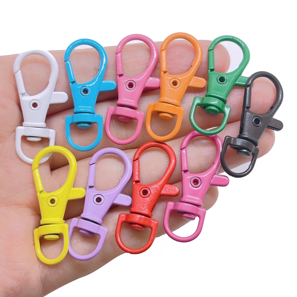1pcs โลหะที่มีสีสันพวงกุญแจหัวเข็มขัดกุ้งก้ามกราม Clasp Buckle DIY เครื่องประดับทํางานฝีมือ Handmade อุปกรณ์อุปกรณ์เสริม