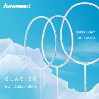 KAWASAKI คาวาซากิคาร์บอนไฟเบอร์เต็มไม้แบดมินตัน GLACIER 5U 18-30LBS เหมาะสําหรับ Fessional Players 40T Speed Racket