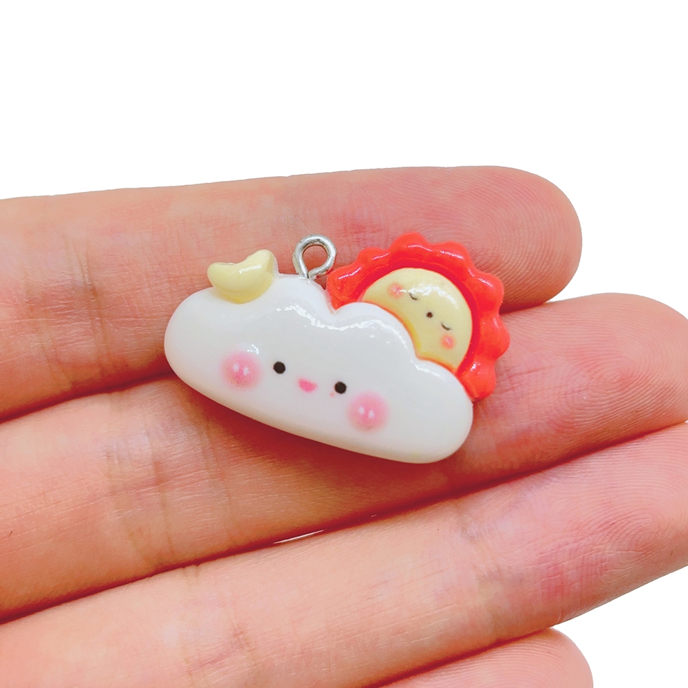 1ชิ้นใหม่ น่ารัก ดาวเคราะห์น้อยสายรุ้งเรซิ่นจี้แฟชั่นเมฆอาทิตย์เสน่ห์ ทําเอง สร้อยคอสร้อยข้อมือต่างหูพวงกุญแจอุปกรณ์ - รูปที่ 5