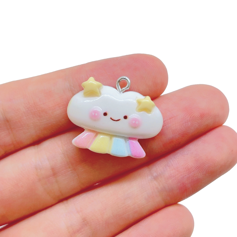 1ชิ้นใหม่ น่ารัก ดาวเคราะห์น้อยสายรุ้งเรซิ่นจี้แฟชั่นเมฆอาทิตย์เสน่ห์ ทําเอง สร้อยคอสร้อยข้อมือต่างหูพวงกุญแจอุปกรณ์ - รูปที่ 4