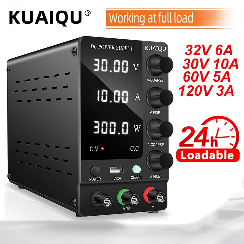 【ค่าขนส่งฟรี+รับประกันหนึ่งปี】KUAIQU dc power supply สวิตชิ่งเพาเวอร์ซัพพล30V 60V 120V 3A 5A 10A SPS-C3010 สี่ปุ่มปรับ NICE POWER led DC Power Supply