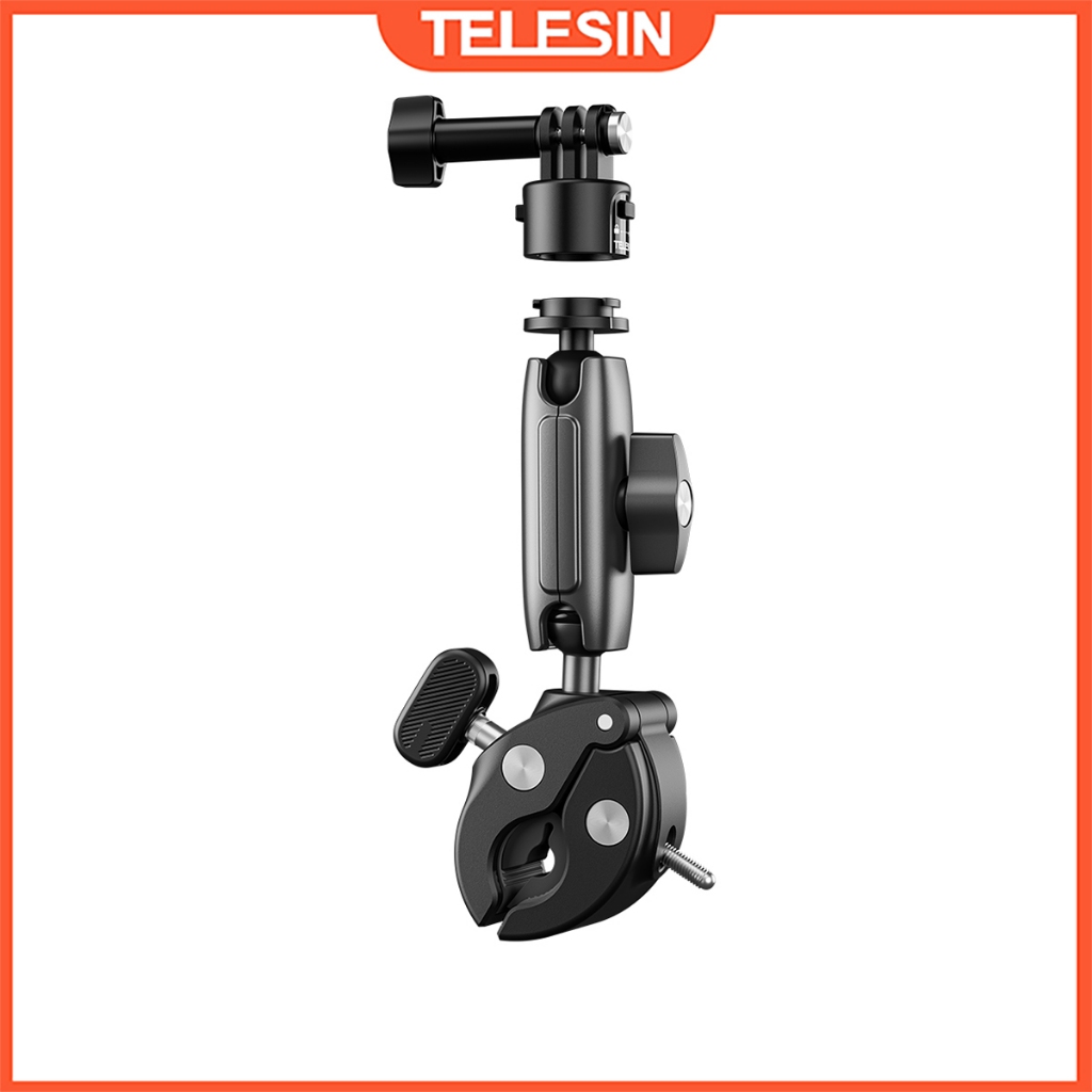 Telesin คลิปหนีบมอเตอร์ไซค์แบบปลดเร็ว 360° แคลมป์อลูมิเนียมอัลลอยด์ 1/4 "สําหรับกล้อง GoPro Action Camera