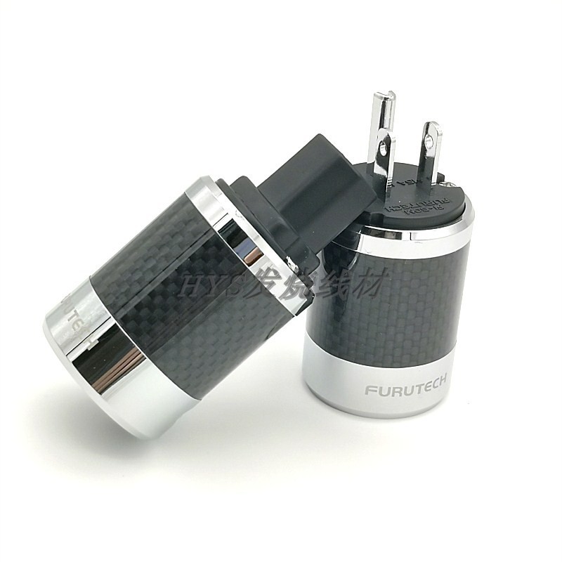 Original Furutech FI-50M คาร์บอนไฟเบอร์ Rhodium-Plated Fever Audio สายไฟปลั๊กคาร์บอนไฟเบอร์ Flagship HIFI Power Head