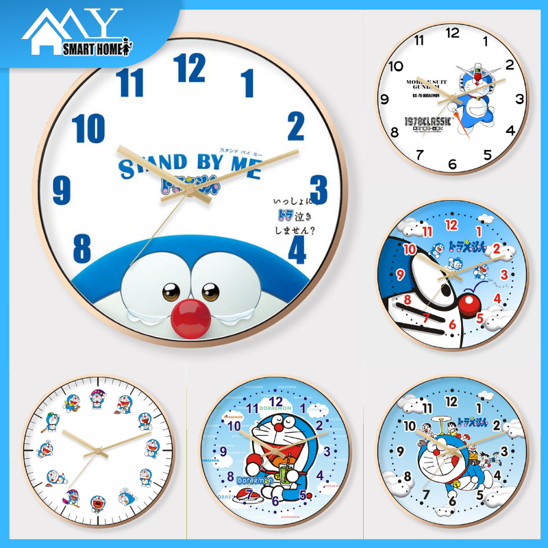 โดราเอมอนนาฬิกาแขวน35/30/25/20ซมนาฬิกาควอตซ์เด็กห้องนอนห้องนั่งเล่นแขวนนาฬิกาการ์ตูนใบ้นาฬิกาญี่ปุ่นรอบนาฬิกาเด็กตกแต่งห้องนอน