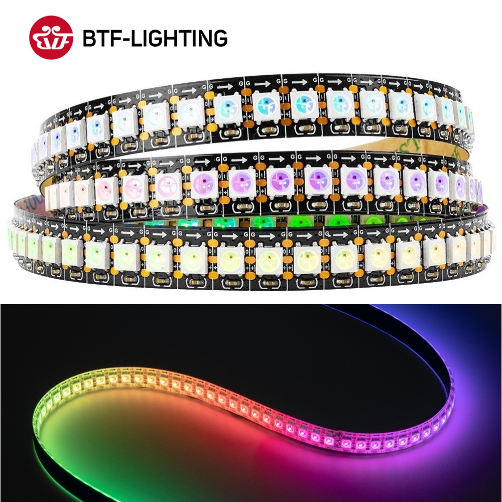 BTF-LIGHTING 1 เมตร 144LEDs/m RGB IC แถบไฟ LED WS2812B WS2813 WS2815