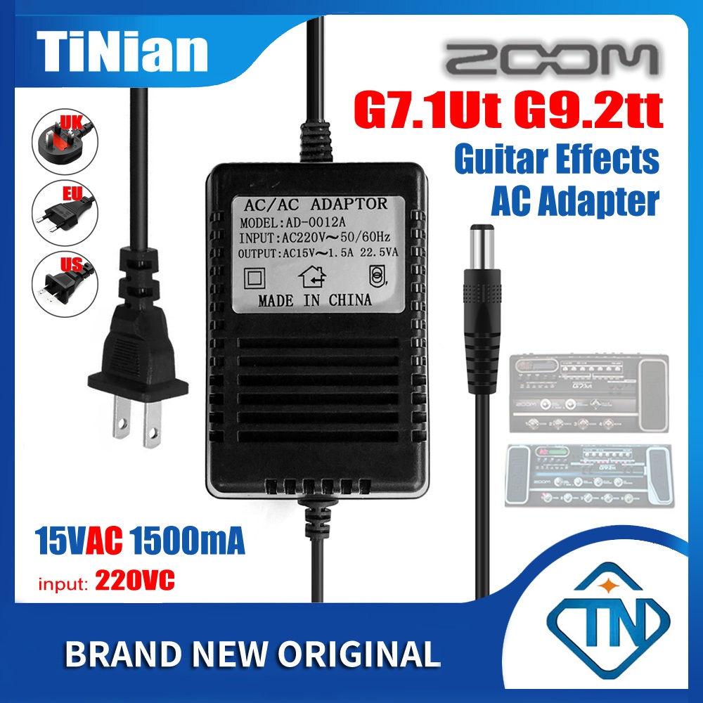อะแดปเตอร์พาวเวอร์ซัพพลายกีตาร์ 220V AC เป็น 15VAC 1500mA (1.5A 22.5VA) AC AD-0012A สําหรับ ZOOM Corporation G7.1Ut ZOOM G9.2tt