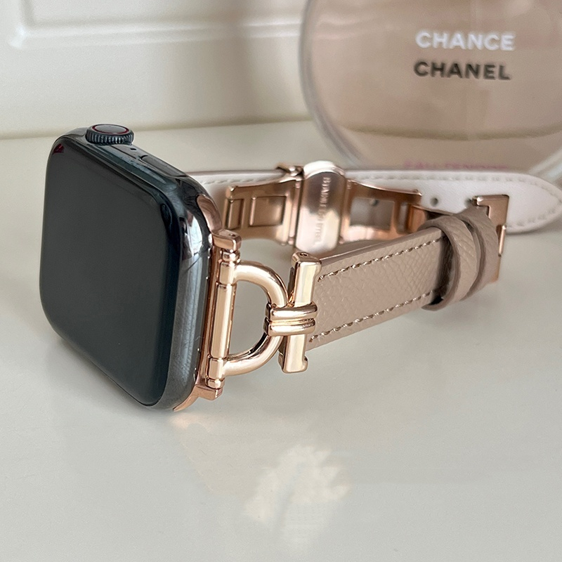 สายนาฬิกาข้อมือ สายหนังวัวแท้ หัวเข็มขัดผีเสื้อ สําหรับ iWatch 45 มม. 41 มม. 44 มม. 42 มม. 49 มม. iWatch 8 7 6 SE 5
