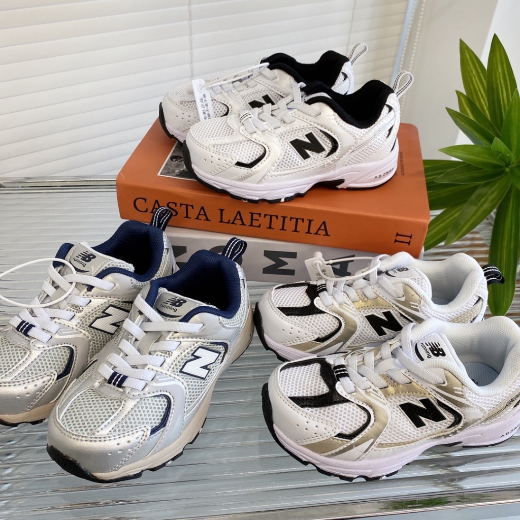 รองเท้าเด็ก 2024 สไตล์ใหม่ NB530 แถบยางยืดกีฬารองเท้าวิ่ง