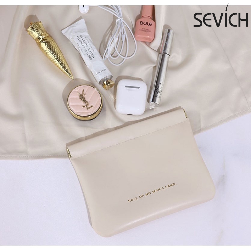 Sevich กระเป๋าลิปสติก กระเป๋าสตางค์ เครื่องสําอาง หนัง PU กันน้ํา กระเป๋าใส่เหรียญ แบบพกพา ขนาดเล็ก