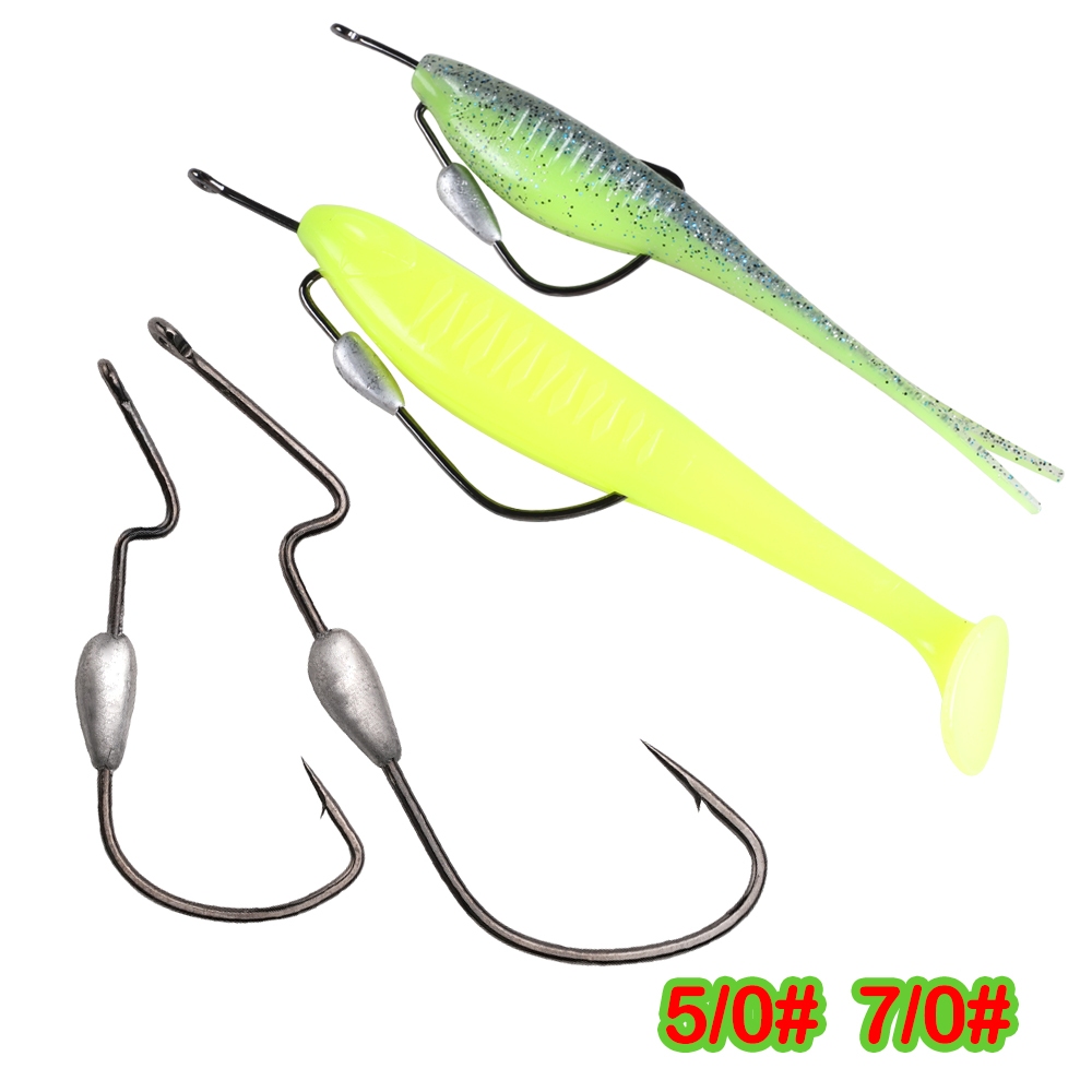 3 ชิ้น/ล็อตเหล็กคาร์บอนสูงตกปลาหนอนนุ่มตะขอกว้าง Super ล็อค Fishhooks Lure Softbait ตะขอเพิ่มตะกั่ว Fishing Tackle พร้อม SPIN