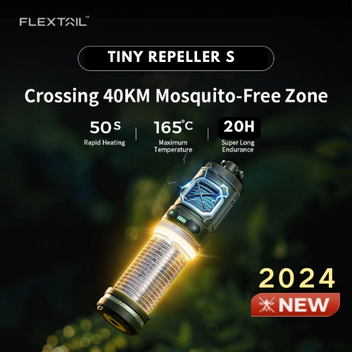 Flextail TINY REPELLER S ยากันยุงและโคมไฟน้ําหนักเบา Gadget กลางแจ้งแบบชาร์จไฟได้ 4800mAh แบตเตอรี่สําหรับ Camping FLEXTAIL เครื่องมือตกปลา