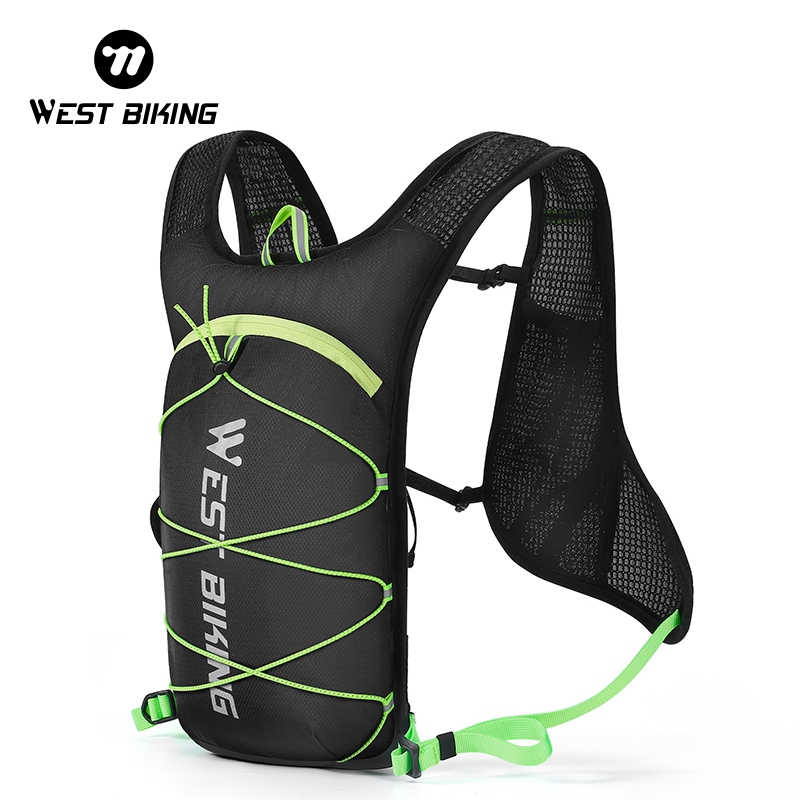 WEST BIKING ขี่จักรยานน้ําหนักเบาวิ่งกระเป๋าเป้สะพายหลังจักรยานกันน้ํากระเป๋ากลางแจ้งเดินป่าพักผ่อนกีฬากระเป๋าเป้สะพายหลัง