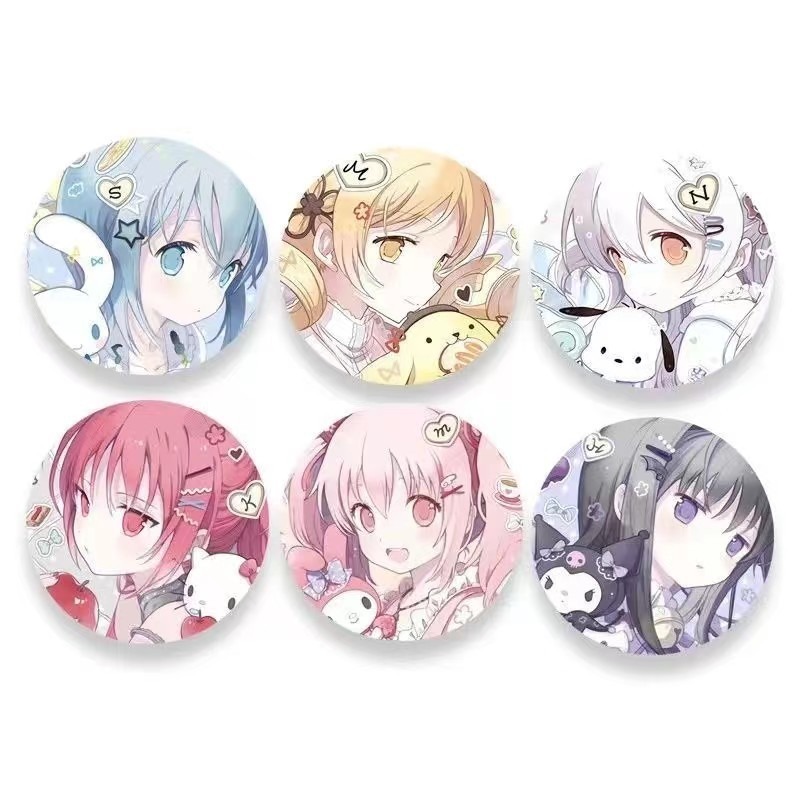 Puella Magi Madoka Magica Kaname อะนิเมะ Snario น่ารักป้ายปุ่มเข็มกลัด Pins คอสเพลย์คอลเลกชันของเล่นกระเป๋าตกแต่งของขวัญ
