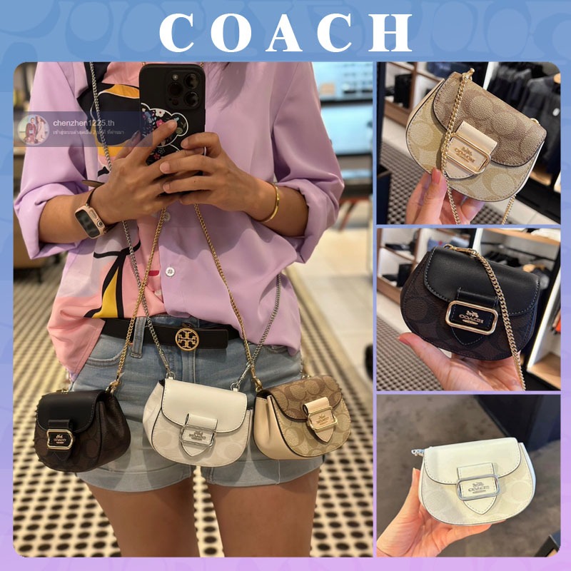 พร้อมส่ง, % แท้ Coac h CK439 CJ541 CP464 กระเป๋าถือสตรี，ผู้ถือบัตรมอร์แกน，กระเป๋าสะพายโซ่