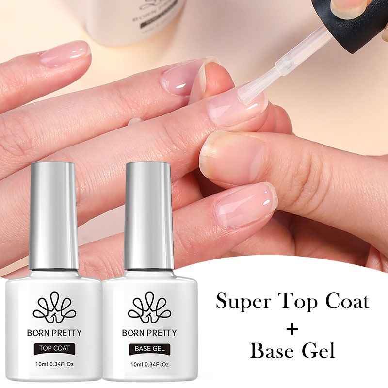 BORN PRETTY Top Coat เล็บเจล Polish Base Coat Gel Matte Top Coat Nail Primer Nail Art Soak Off เคลือ
