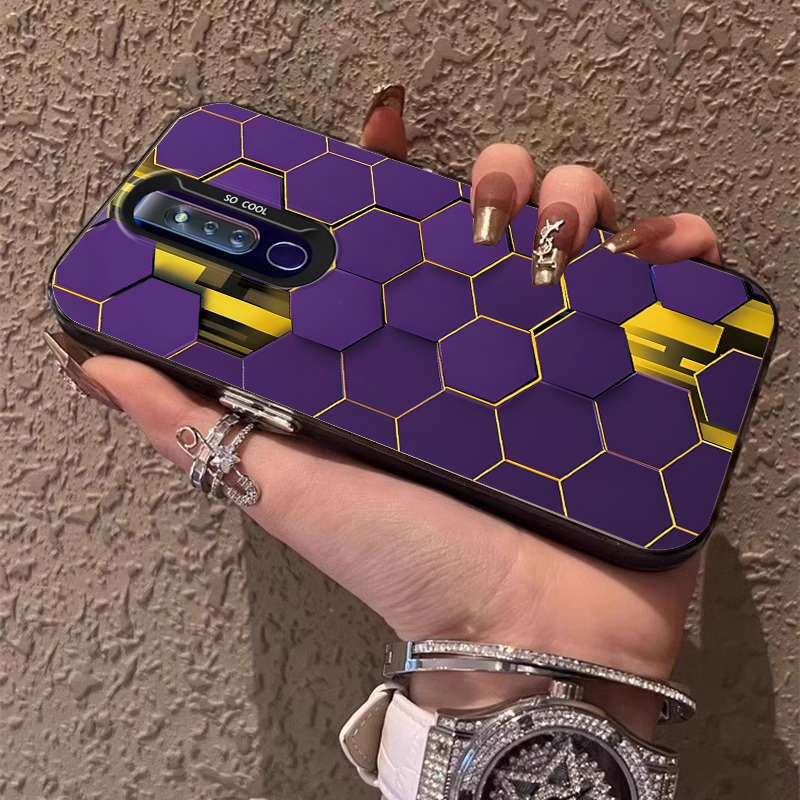 เคส ปลอก OPPO F11 Pro OPPO F11 โทรศัพท์กรณีฮาร์ดกรณี TPU ป้องกันเรียบกันกระแทกปกการออกแบบใหม่ความงามสีม่วงตาหมากรุกการ์ตูน cyzsfw01