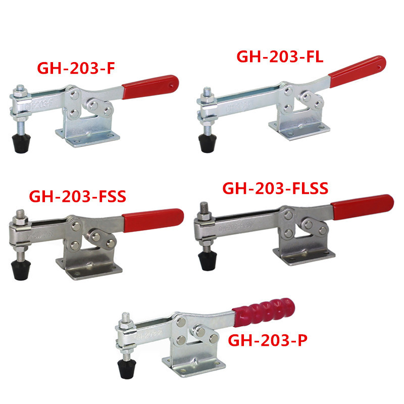 2 ชิ้น GH-203-F เครื่องมือช่าง Toggle Clamp อัพเกรดแคลมป์แนวนอน Antislip Quick Release เครื่องมือ (Longer 203-FL)GH-203P 203F 203FL