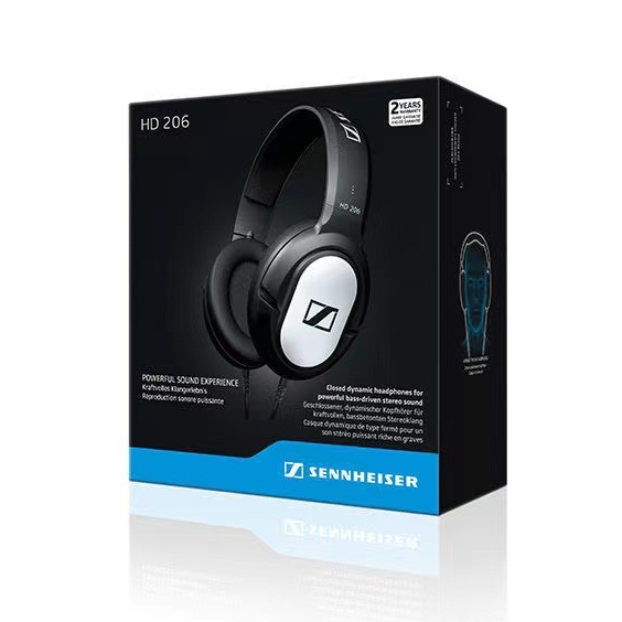 SENNHEISER เซนไฮเซอร์ ความละเอียดสูง206 หูฟังแบบมีสาย 3.5 มม. เบสลึกสเตอริโอหูฟังแยกเสียงรบกวนกีฬาหูฟังเล่นเกม