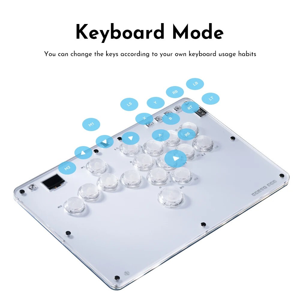 ⭐Haute42 R16 จอยสติ๊กอาเขต Hitbox Controller ปุ่มขอบ leverless อาเขต Stick Controller สําหรับ PC/ Ps4 / ps5/Steam Fightstick อาเขต