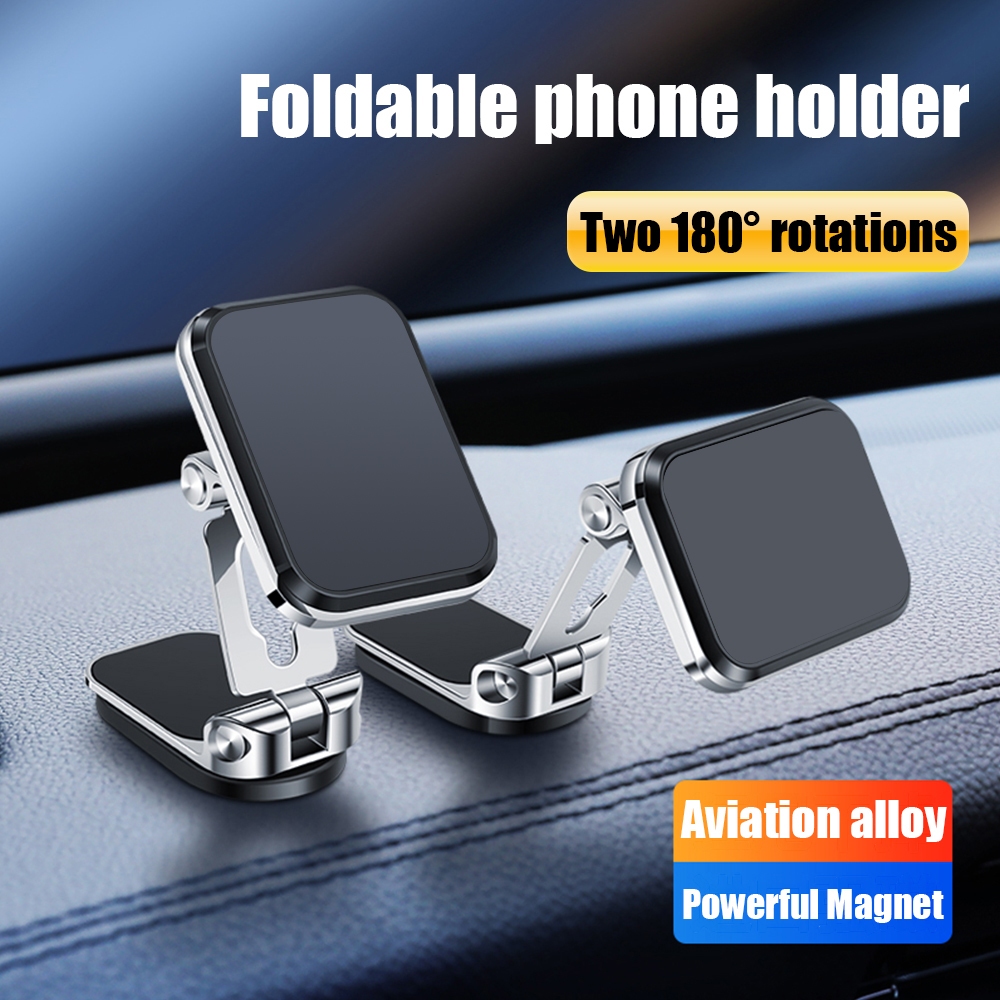 ที่วางโทรศัพท์แม่เหล็กในรถยนต์ หมุนได้ โทรศัพท์แบบพับได้ ขายึด GPS Dashboard ที่ยึดแม่เหล็กที่แข็งแกร่ง