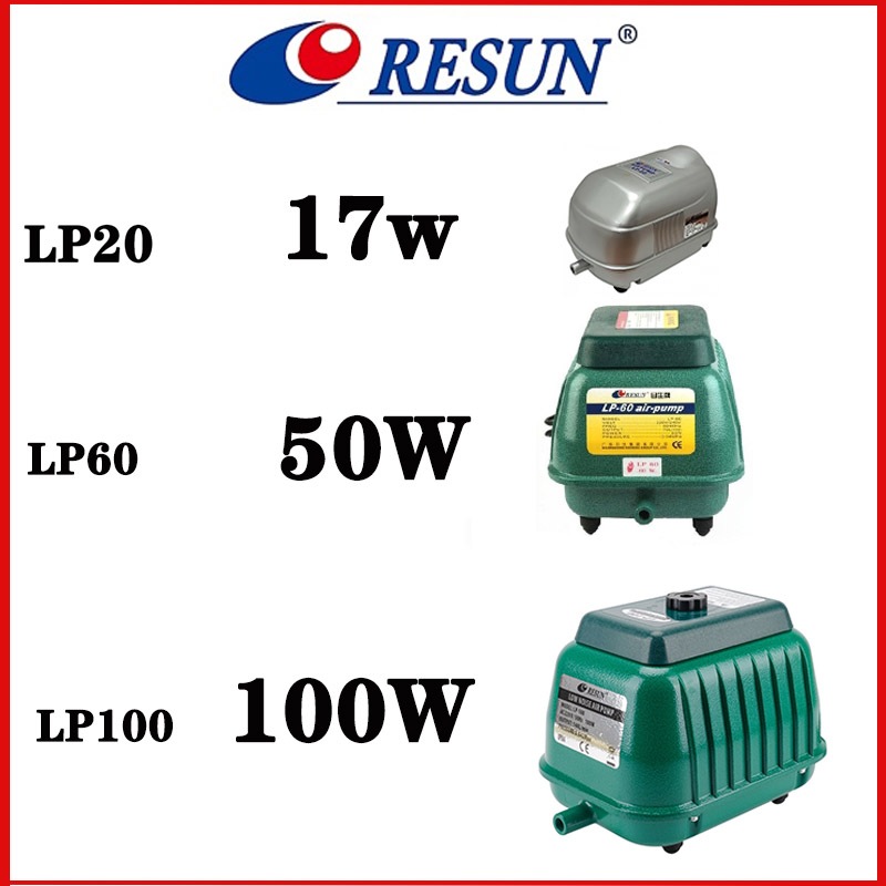 👍【24-hour shipping】【HIGH POWER】Resun ปั้มอ็อกซิเจน LP-20 / LP-60 / LP100 ปั๊มลมตู้ปลา บ่อปลา ปั๊มลมบ่อปลา.【LOW NOISE 】Oxygenation pump