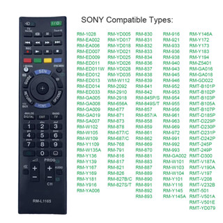 NiLANK Remote รีโมททีวี SONY Smart LCD LED TV RM-L1165