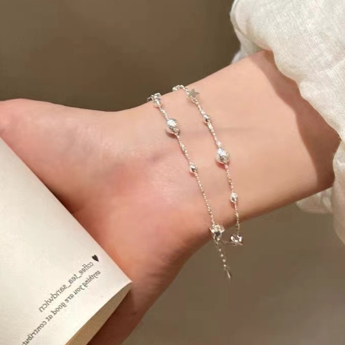 Frosted Ball Star สร้อยข้อมือสองชั้นหญิง Niche Design ประณีตฤดูร้อนซ้อน