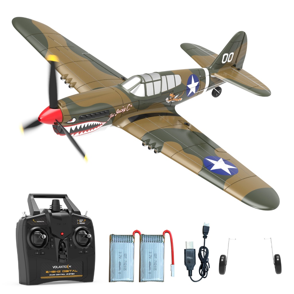 Volantex RC Airplane P40 Fighter Warhawk 2.4GHz 4CH EPP 6-Axis Gyro 400mm Wingspan One Key U-Turn Aerobatic 761-13 RTF