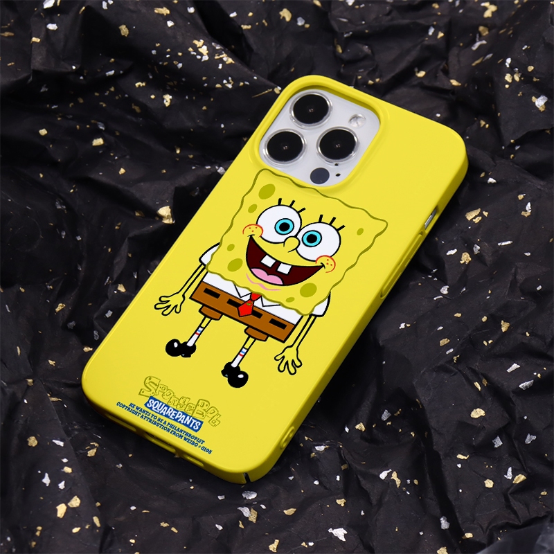 Spongebob Squarepants สําหรับ IPhone 15 14 13 12 11 Pro Max X XR Xs Max 8 7 6s Plus SE 2020 ฟิล์มหลุมขนาดใหญ่รวมทุกอย่างป้องกันกรณีกล้องฝาครอบป้องกันเคสโทรศัพท์