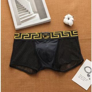 กางเกงบ็อกเซอร์ ผ้าตาข่าย ระบายอากาศ แฟชั่นสําหรับผู้ชาย