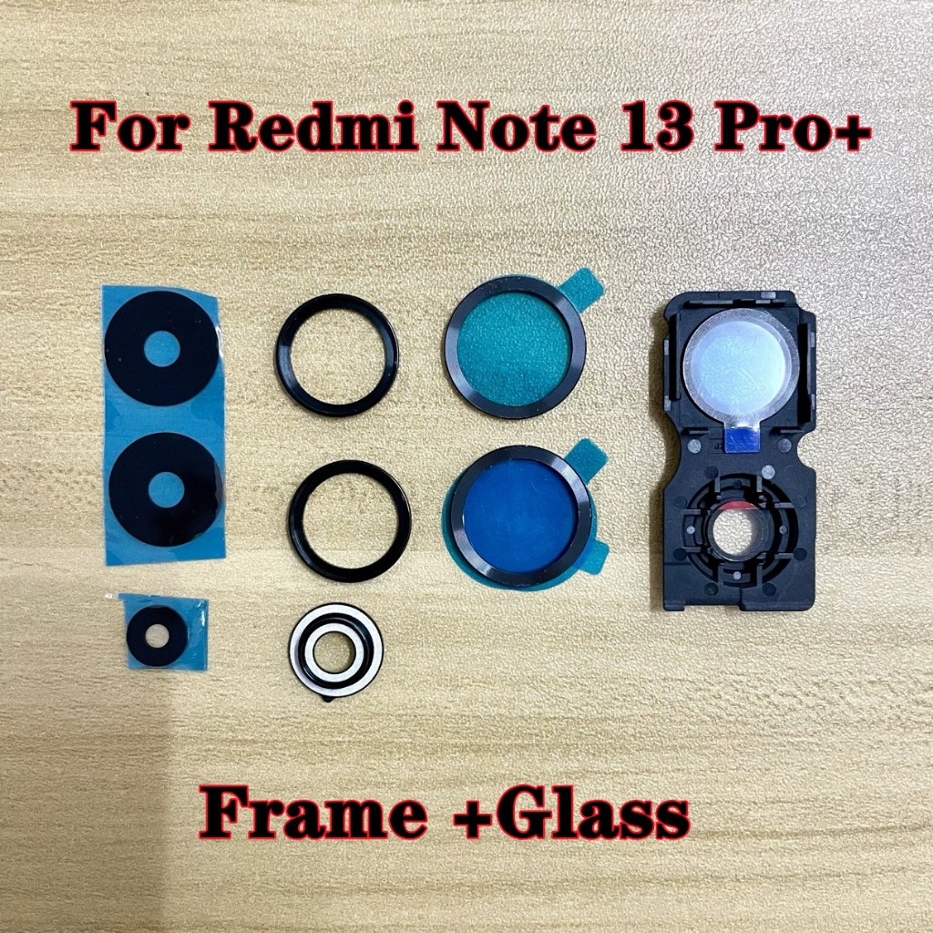 ใหม่สําหรับ Xiaomi Redmi Note 13 pro + 5G กล้องด้านหลังกระจกเลนส์กล้องกรอบสําหรับ note 13 pro plus เปลี่ยน