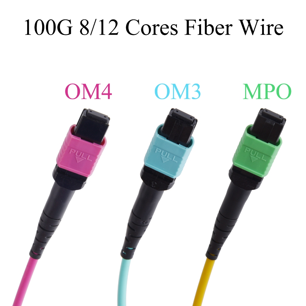 40G/100G MPO/PC MTP OM3 OM4 Fiber Patch Wire Single Mode Multimode 8/12Cores APC UPC หญิงหญิงประเภท 