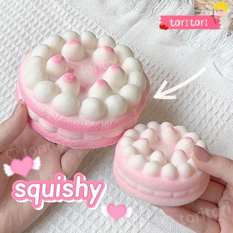 Toritori bao Squishy ทาร์ตราสเบอร์รี่สีชมพู รีบาวด์ช้า ติดมือ น่ารัก Decompression vent ของเล่นหยิก