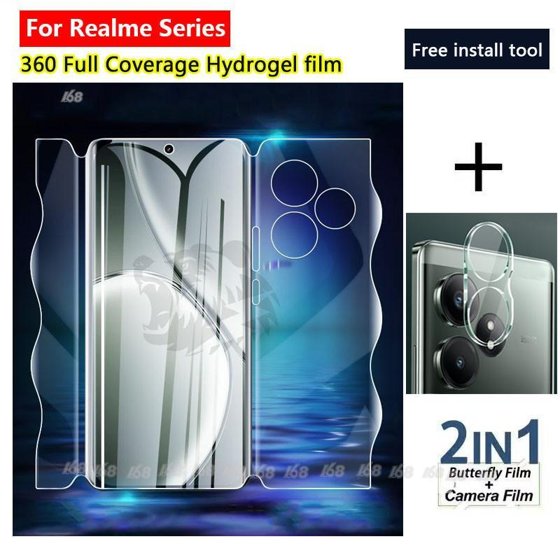 ฟิล์ม Realme GT 6 ฟิล์ม Realme GT 6T ฟิล์มกล้องไฮโดรเจลกันรอยหน้าจอ 360 องศา สําหรับ