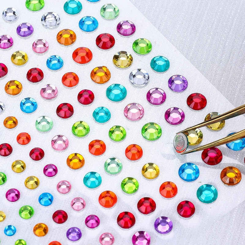1 ชุด Rhinestone Self กาวสติกเกอร์คริสตัลอัญมณีสติกเกอร์เหมาะสําหรับ DIY ตกแต่ง