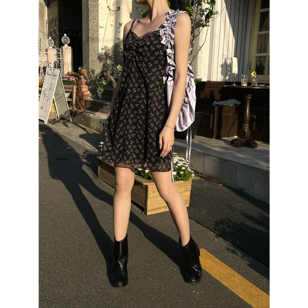 [Love Laugher gir] Sweetheart Hot Girl Summer Fashion Classy Floral Sling Dress