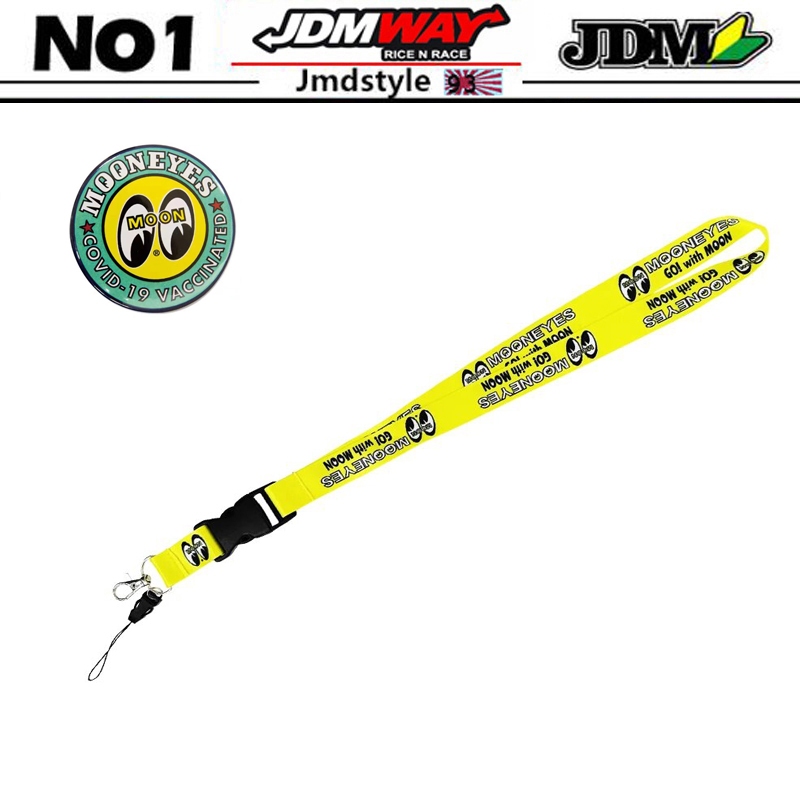Jdm Mooneyes พวงกุญแจสายรัดเชือก Big Eyes โทรศัพท์มือถือสายคล้องคอ Lanyard สําหรับ ID Card Lanyard แขวนเชือก
