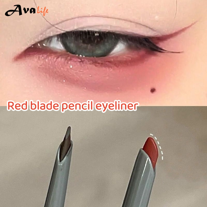 อายไลเนอร์ดินสอใบมีดสีแดงเหมาะสําหรับการวาดภาพอายไลเนอร์บางกันน้ําติดทนนานแต่งหน้าตาเซ็กซี่และมีเสน่ห์