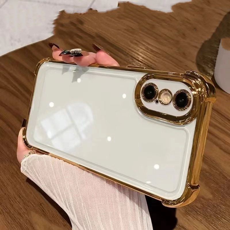 เหมาะสําหรับ iPhone x xs Max xr 7 8 Plus 11 12 Pro 13 Max ถุงลมนิรภัยโปร่งใสสี่มุมเคสโทรศัพท์ TPU