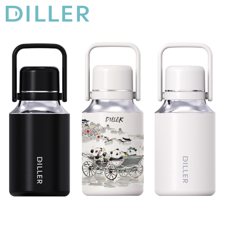 Diller แก้วน้ําขนาดใหญ่ Thermos แก้ว Spout SUS316 สแตนเลสสูญญากาศฉนวนถ้วยกาแฟขวดน้ําขนาดใหญ่สําหรับกลางแจ้ง 1000ml D9271