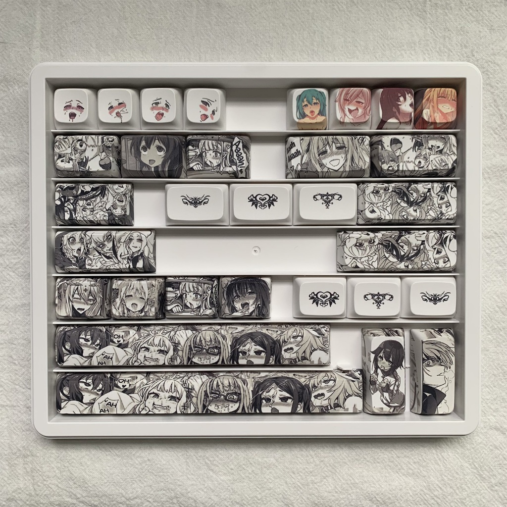 Ahegao Keycaps 1.25U/1.5U/1.75U/2U/2.25U/2.75U Keycap 6.25/7U Space Bar