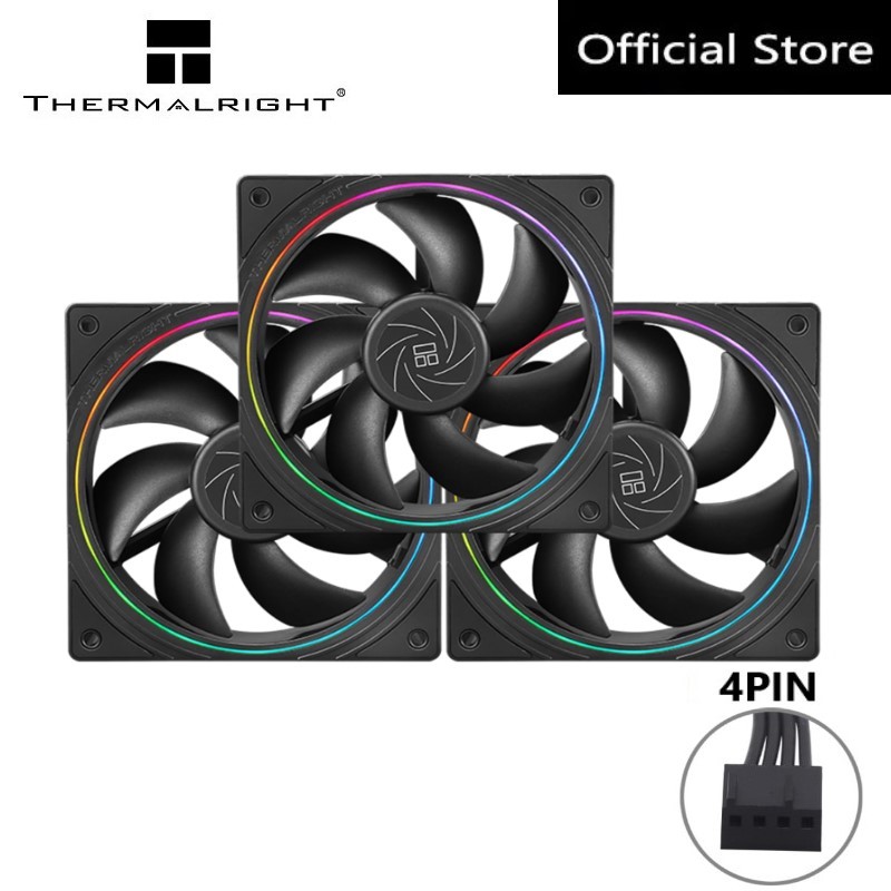 Thermalright TL-S12 พัดลม CPU 12 ซม. พัดลมเคสมาพร้อมกับ ARGB เอฟเฟกต์แสง PC PWM พัดลมคอมพิวเตอร์เงียบพร้อมพัดลมระบายความร้อน CPU ความเร็ว 1500RPM สีดํา