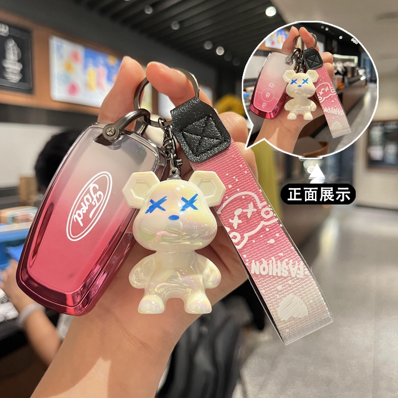 TPU เคสรีโมตกุญแจรถยนต์ เคสรีโมทรถ Ford Everest 2022 2023 FORD พวงกุญแจรถยนต์ Ranger 2022 Everest Rapter Wildtrack ของแต่งรถยนต์ พวงกุญแจ