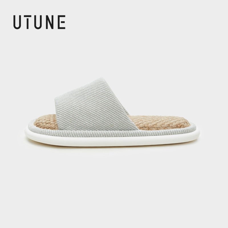 UTUNE รองเท้าแตะ เปิดนิ้วเท้า พื้นทรงแบน ป้องกันการลื่น สําหรับผู้หญิง